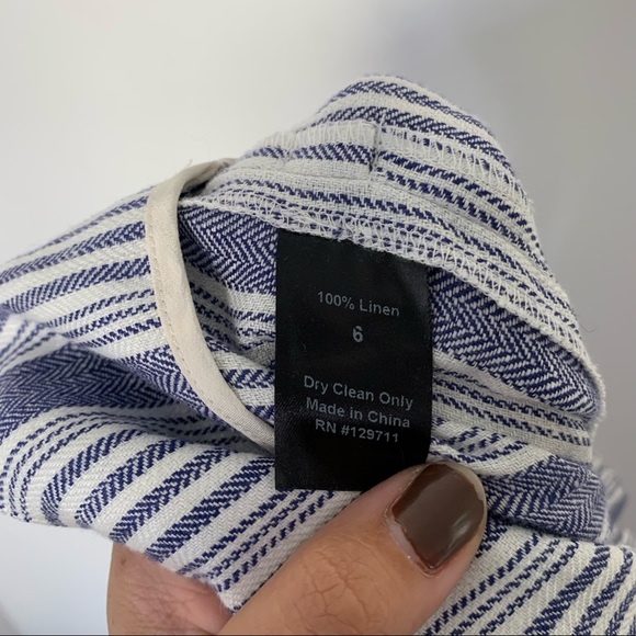 JENNI KAYNE Baja Stripe Paper Bag 100% Linen Shorts Size 6 - Picture 6 of 8